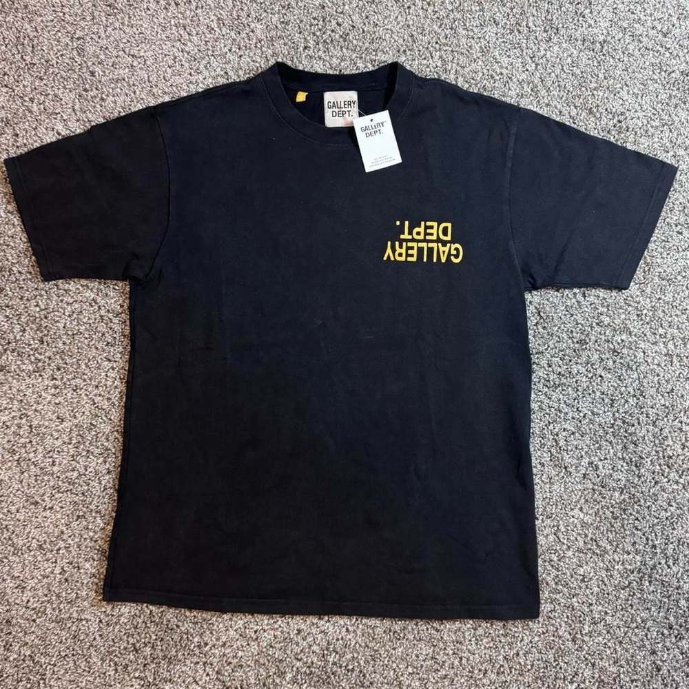 Gallery Black Tee with Yellow Print